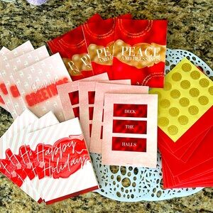 Sassy Jones Holiday Greetings Cards and Gold Seal Stickers